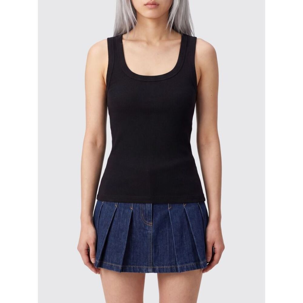 Jacquemus Women Jacquemus Slim Fit Ribbed Cotton Top With Square Neckline